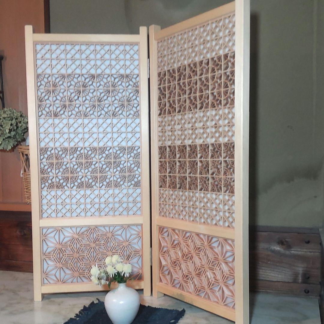 b*4様 組子細工 組子 衝立(大) 日本 伝統 パーテーション 正月飾り 職人