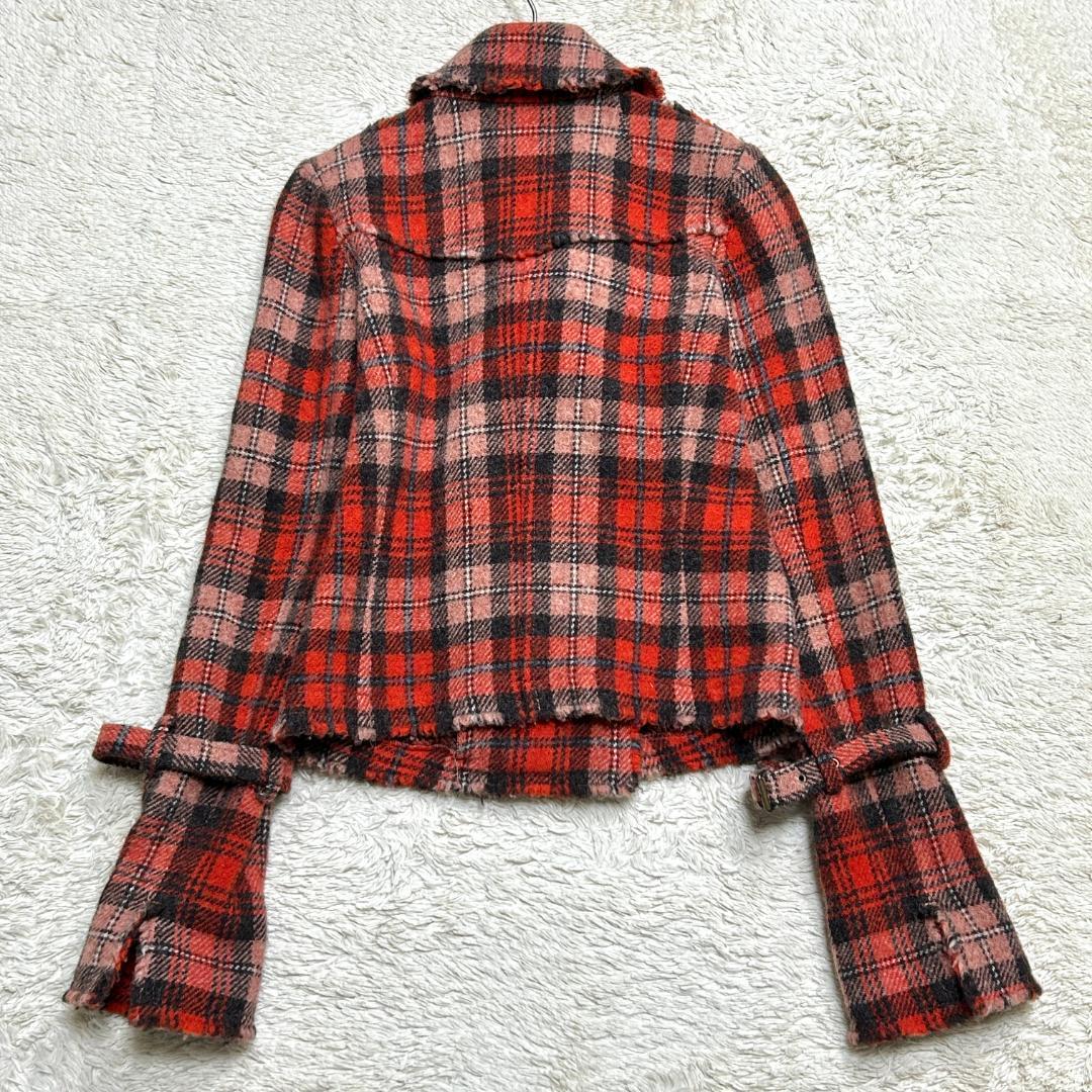 バーバリーブルーレーベル チェック柄 ウール ピーコート 刻印金ボタン