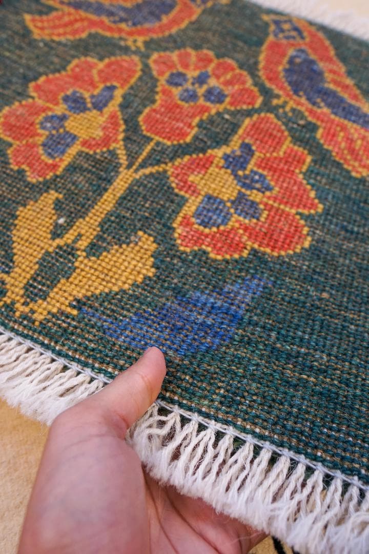 40×40cm ペルシャ絨毯 手織り ギャッベ アマレ族 ギャベ