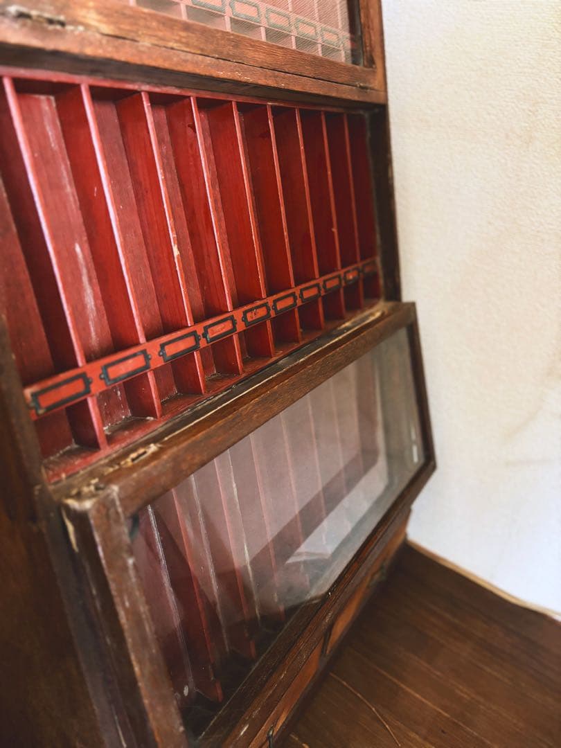 アンティーク ガラス ショーケース キャビネット 什器 ディスプレイ