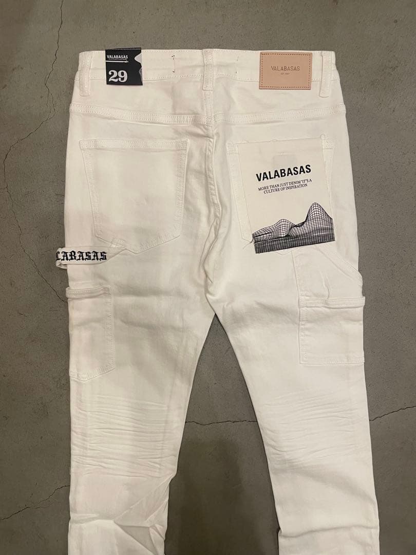 VALABASASバラバサス フレアスキニーデニム ホワイト 29