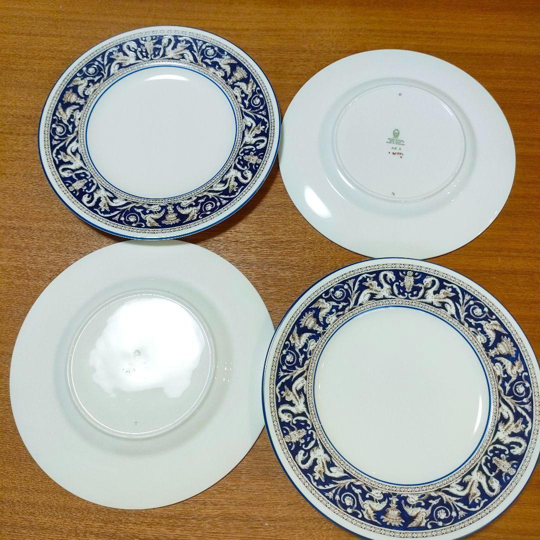 美品★ウエッジウッド フロレンティーン コバルト 4枚セット サラダプレート