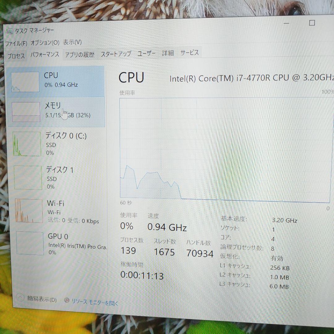 ミニPC Gigabyte GB-BXi7-4770R i7-4770 16GB480GB