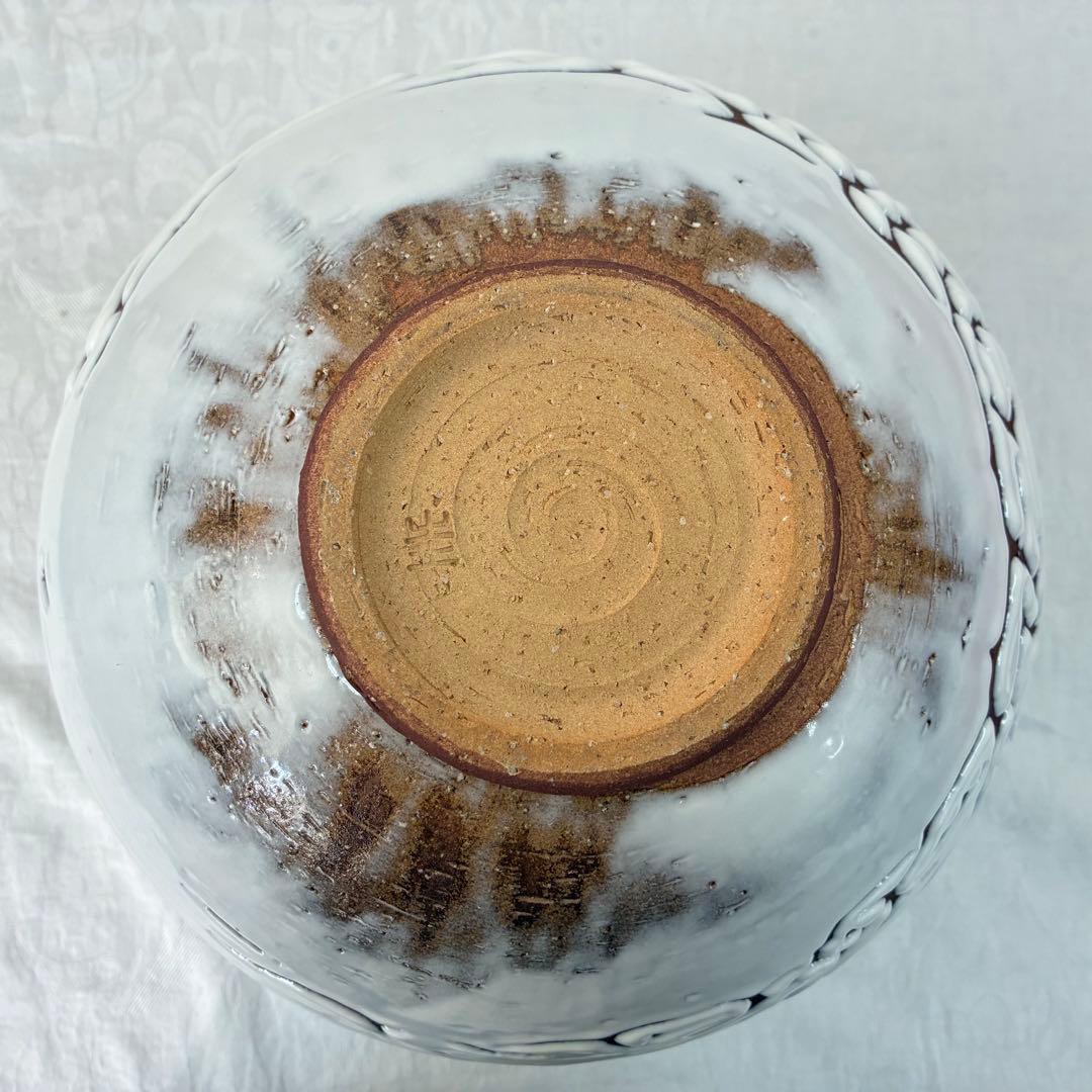 【萩焼】椿秀窯　庄 圭一郎　白燿　花生　花瓶　飾り壺　木箱入