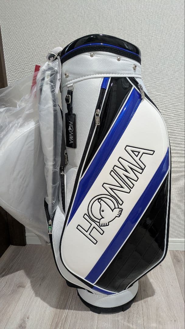 HONMA キャディバッグ ホワイト/ブラック/ブルー