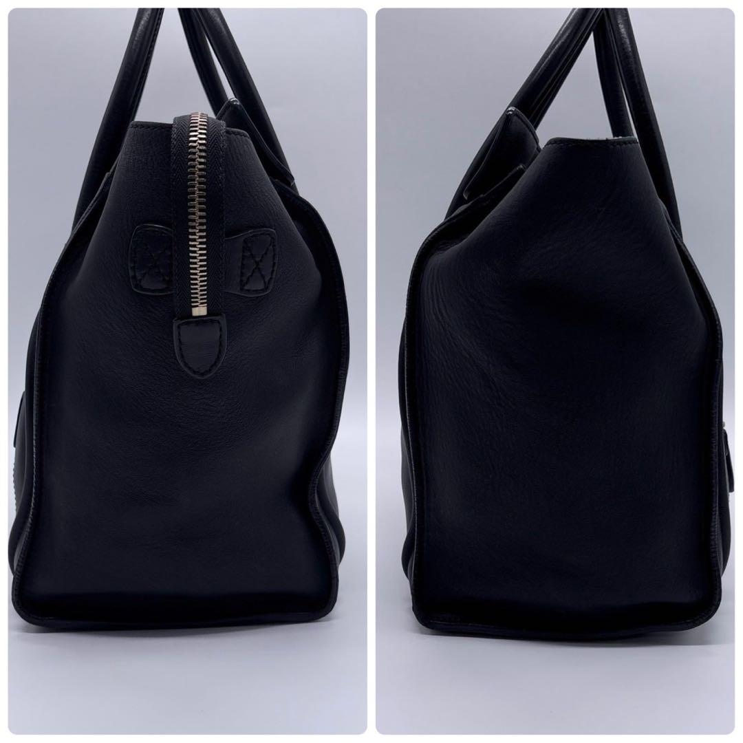 CELINE セリーヌハンドバッグ ラゲージ ミニショッパー レザー ブラック