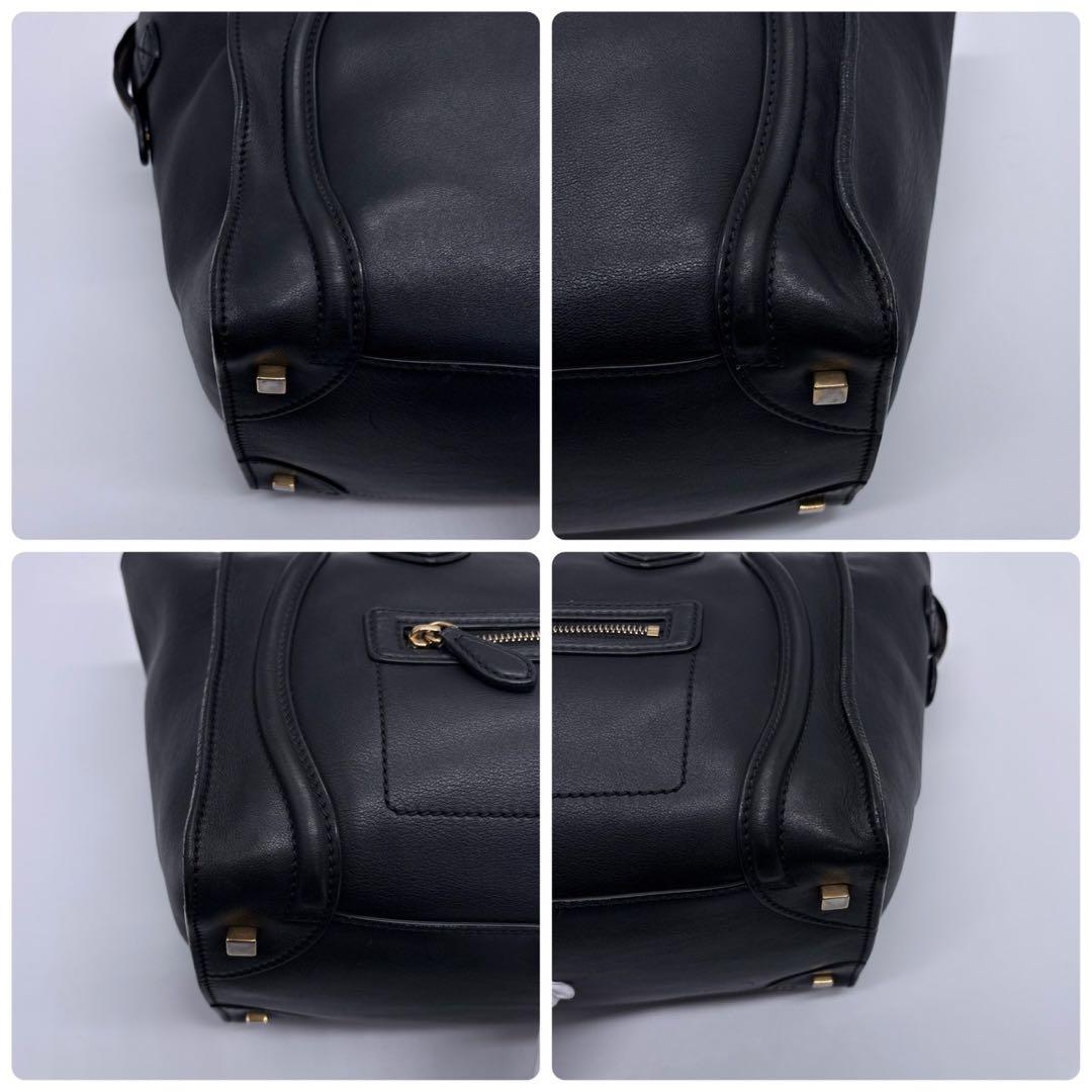 CELINE セリーヌハンドバッグ ラゲージ ミニショッパー レザー ブラック