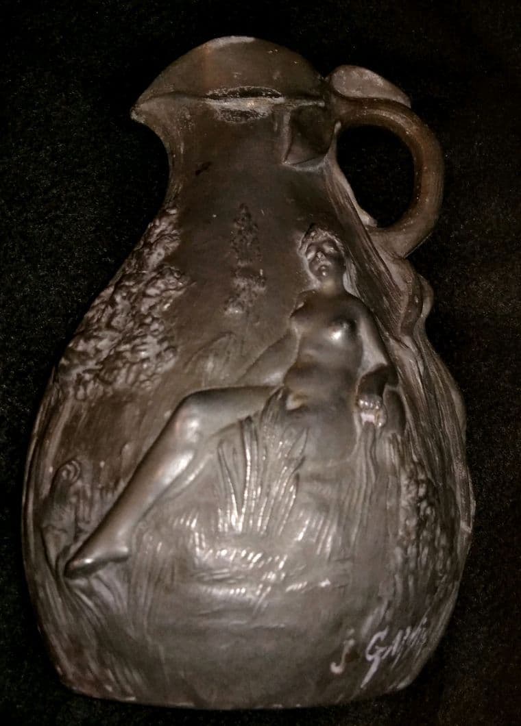 フランスアンティーク花瓶水差しピッチャーピシェアール・ヌーヴォーロココ女神高級