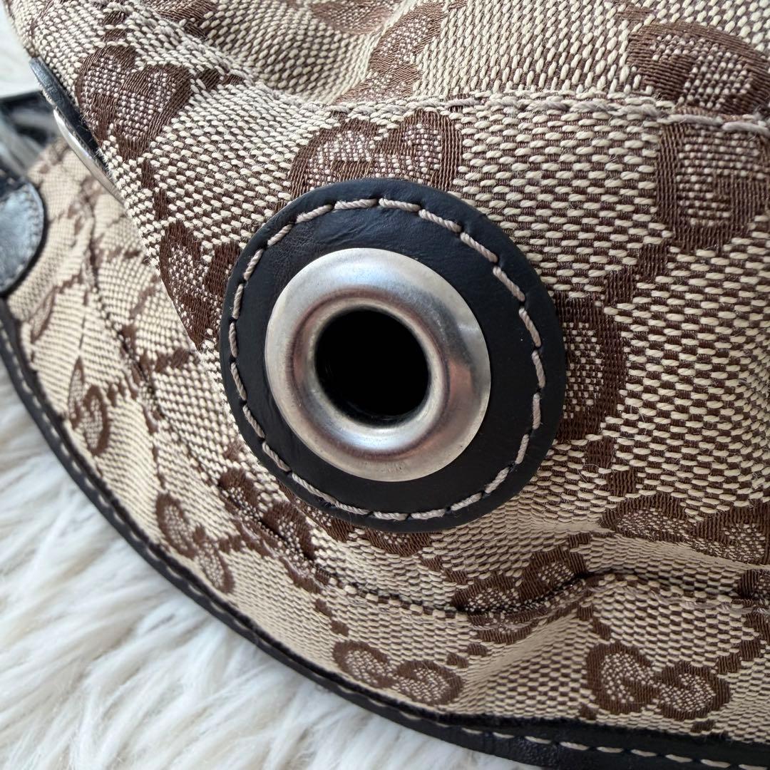 【極美品】グッチ GUCCI ワークキャップ GGスプリーム レザー キャンバス