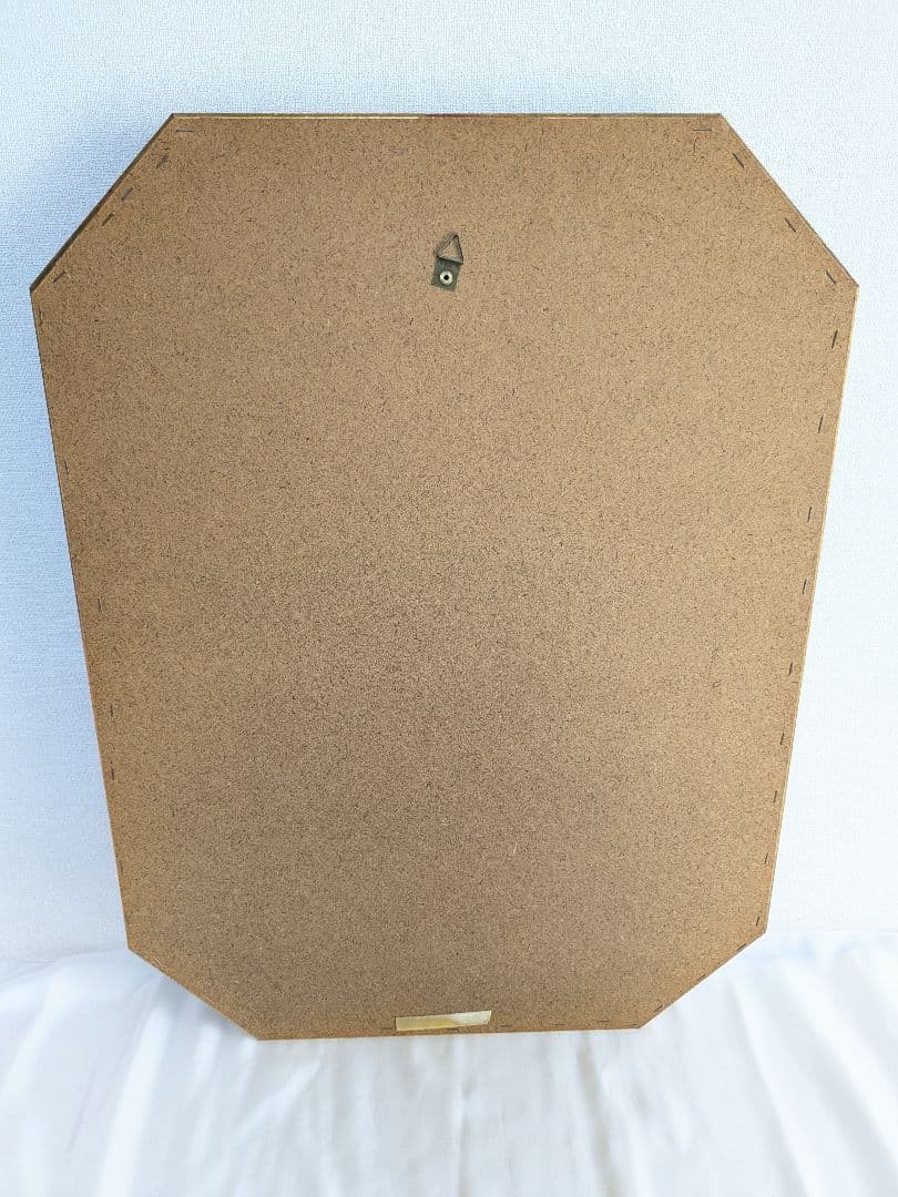 アンティーク 壁掛け 八角 ミラー 鏡 花柄 ヴィンテージ ゴールド