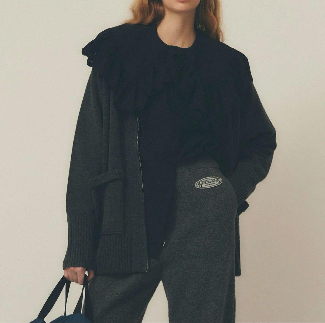 LACE COLLAR BLOUSE shinzone ブラック シンゾーン