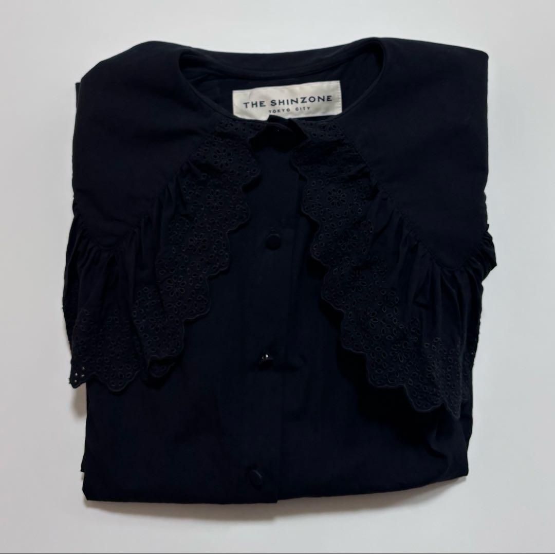 LACE COLLAR BLOUSE shinzone ブラック シンゾーン
