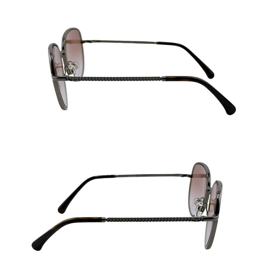 シャネル 度なし ウェリントン ココマーク チェーン サングラス シルバー 箱