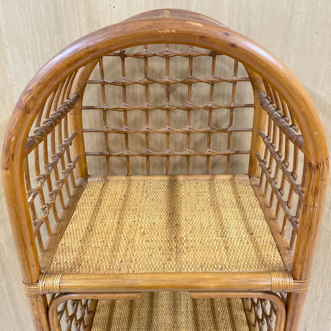 ヴィンテージ アーチ ラタン チェスト 棚 ラック 飾り棚 昭和レトロ