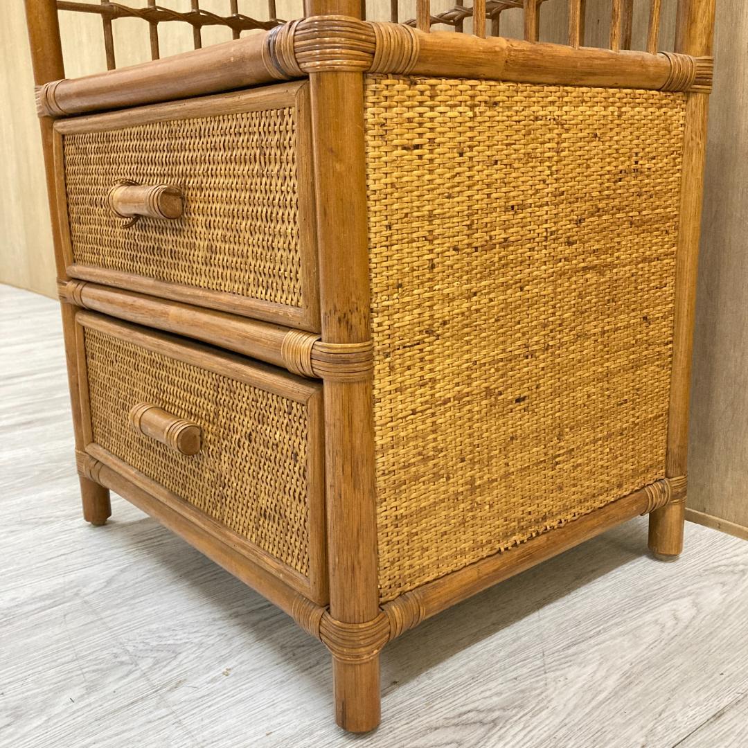 ヴィンテージ アーチ ラタン チェスト 棚 ラック 飾り棚 昭和レトロ