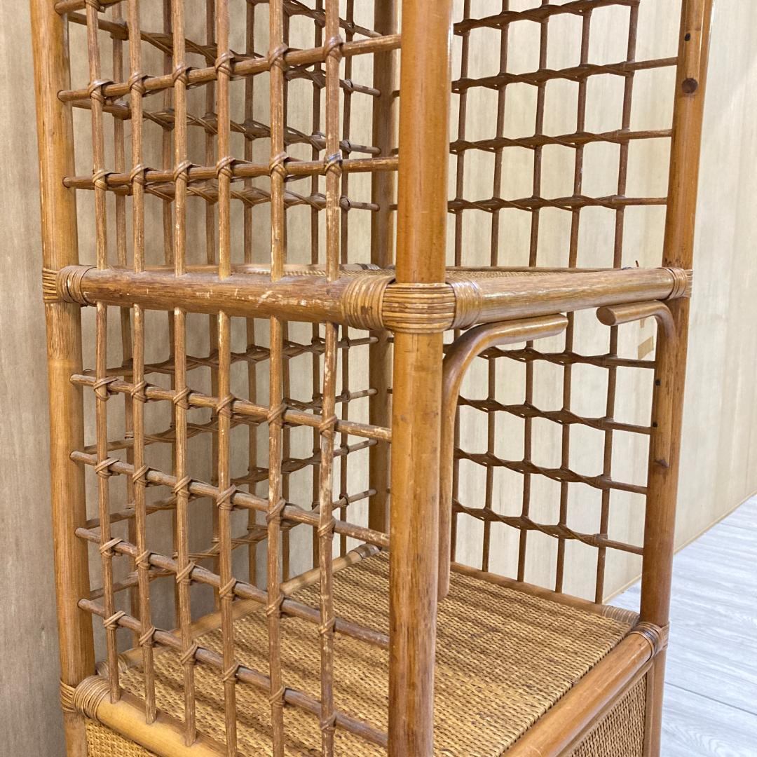 ヴィンテージ アーチ ラタン チェスト 棚 ラック 飾り棚 昭和レトロ