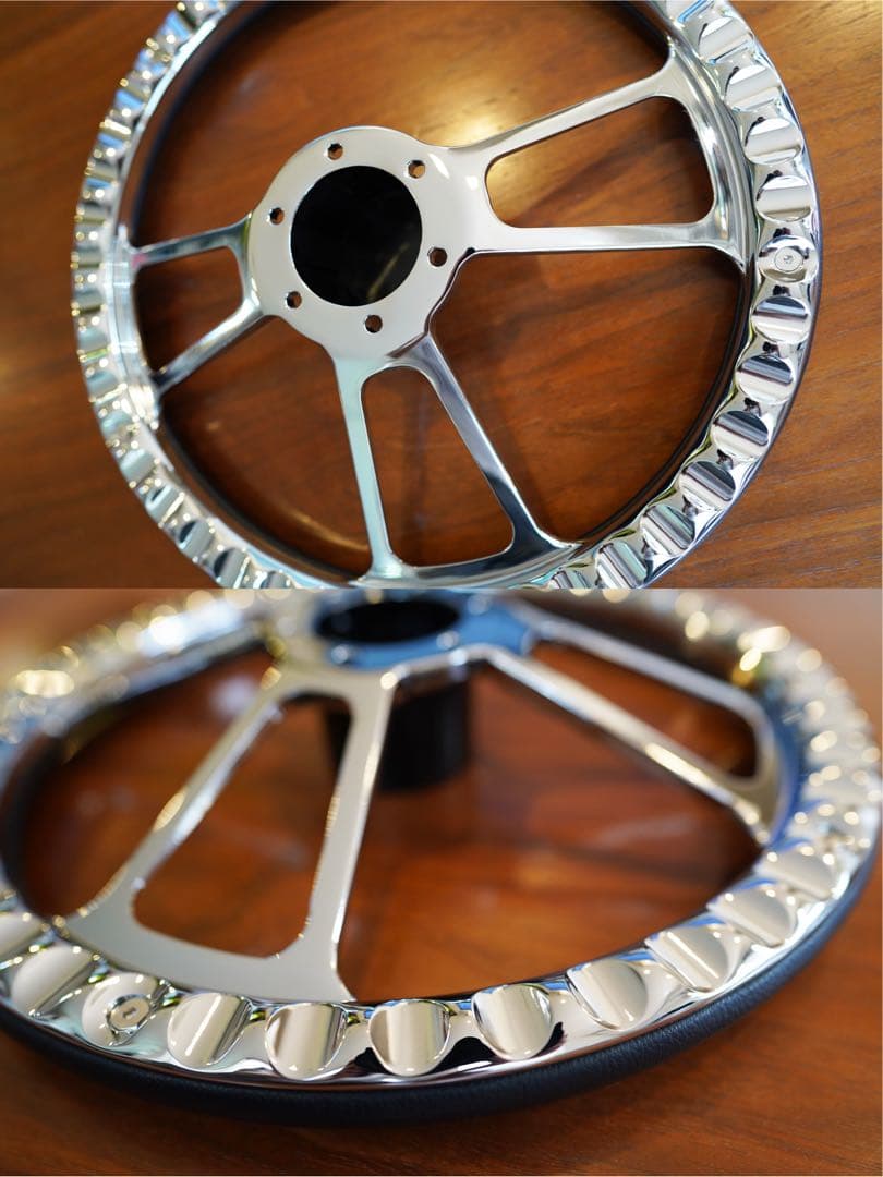 【早い者勝ち】クロムステアリング 14インチ USDM JDM ビレット