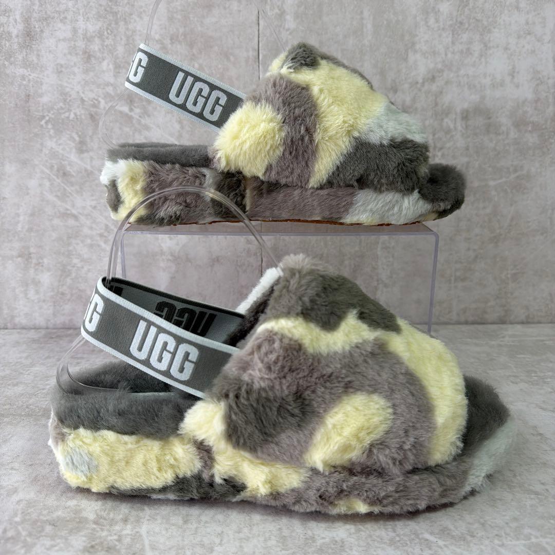 ⭐️未使用⭐️UGG アグ フラッフイヤー スライド サンダル 25cm カモフラ柄