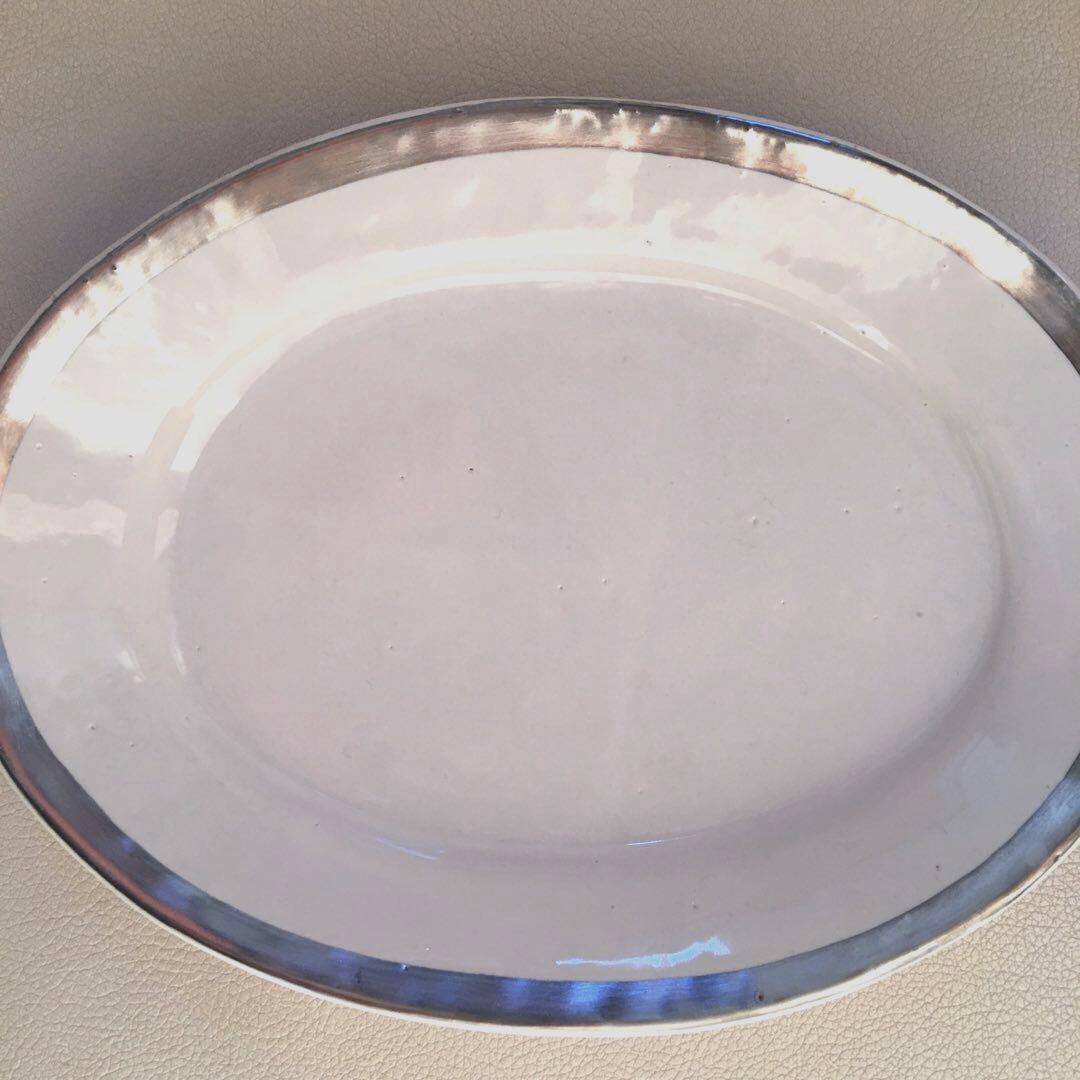 新品⭐️未使用 中囿義光さん 銀彩プレート2枚セット　ホワイト＆グレー