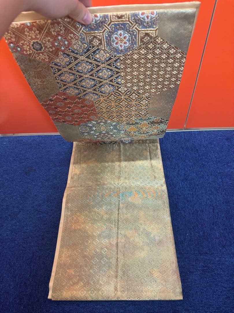 2016 袋帯 古代彫金紋  西陣織   金糸　高級上質上品　約440cm未使用