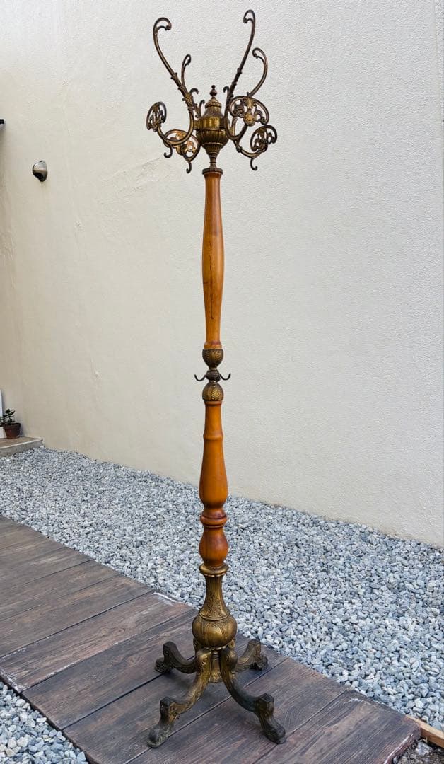 イタリア アンティーク コートラック ポールハンガー