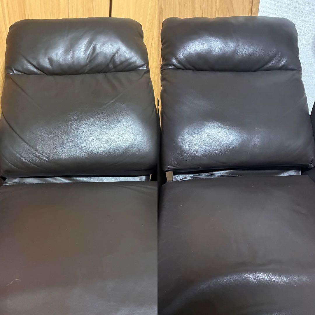 【直接引き取り限定】ニトリ 本革ソファ Nストラス ダークブラウン 定価約14万