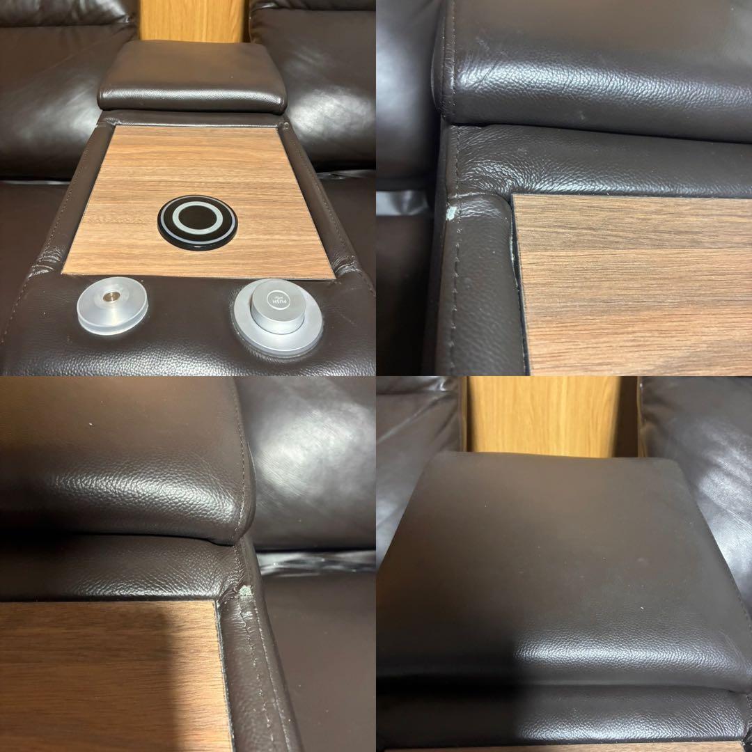 【直接引き取り限定】ニトリ 本革ソファ Nストラス ダークブラウン 定価約14万