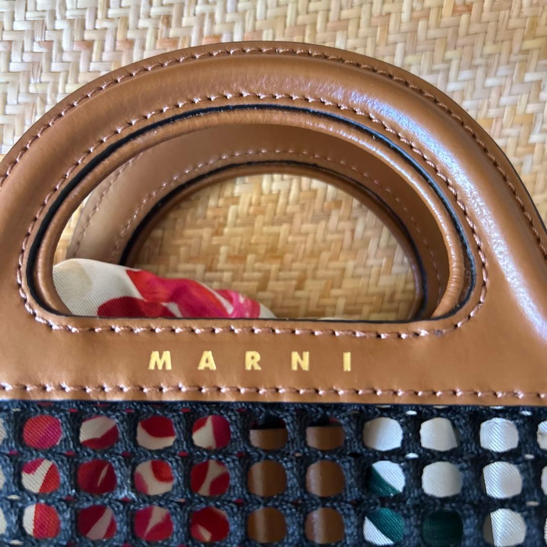 MARNI メッシュかごバッグ ブラウン/ブラック