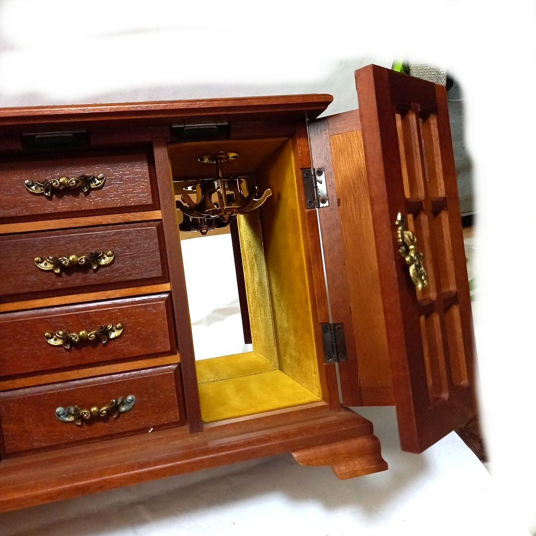 木製 アクセサリーケース オルゴール付き