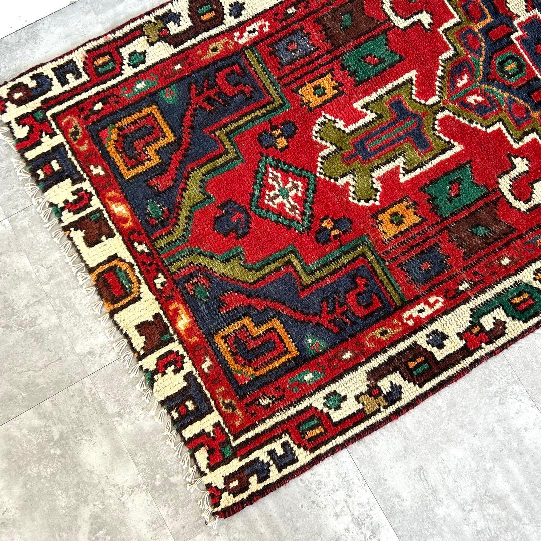 1980's 181cm×82cm 手織りラグ