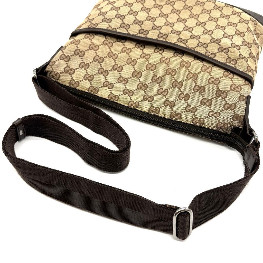 オールドグッチ GGキャンバス ショルダーバッグ ベージュブラウン ヴィンテージ
