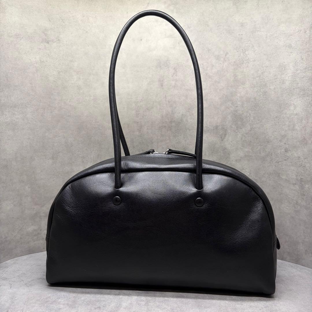 中川政七商店 上質レザー ハンドバッグ ミニボストン 黒 日本製