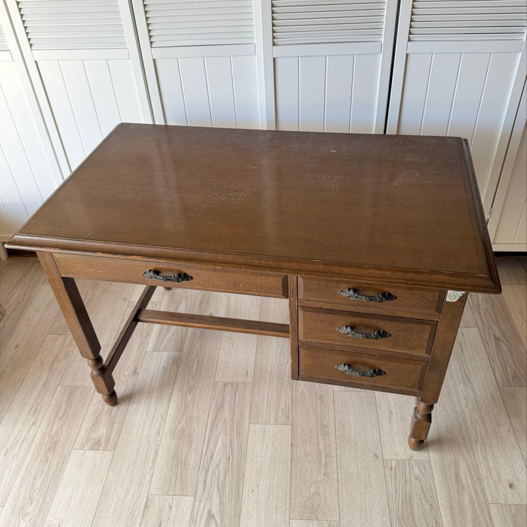 日本製 アンティーク デスク 机 ヴィンテージ 什器 書斎机 事務机 モリヤ家具