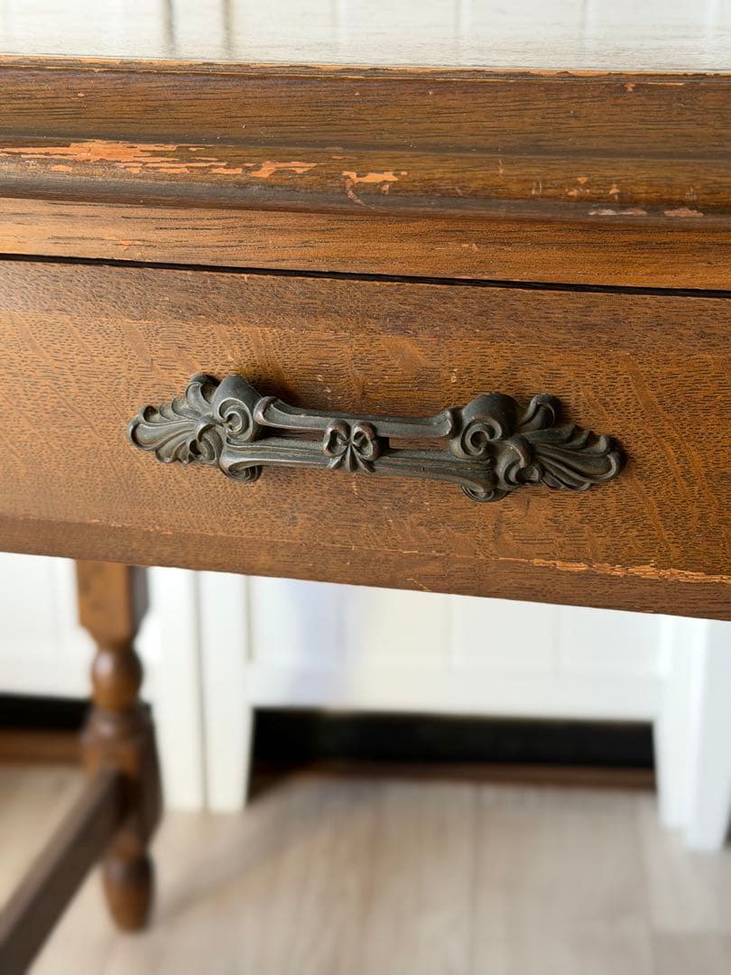 日本製 アンティーク デスク 机 ヴィンテージ 什器 書斎机 事務机 モリヤ家具