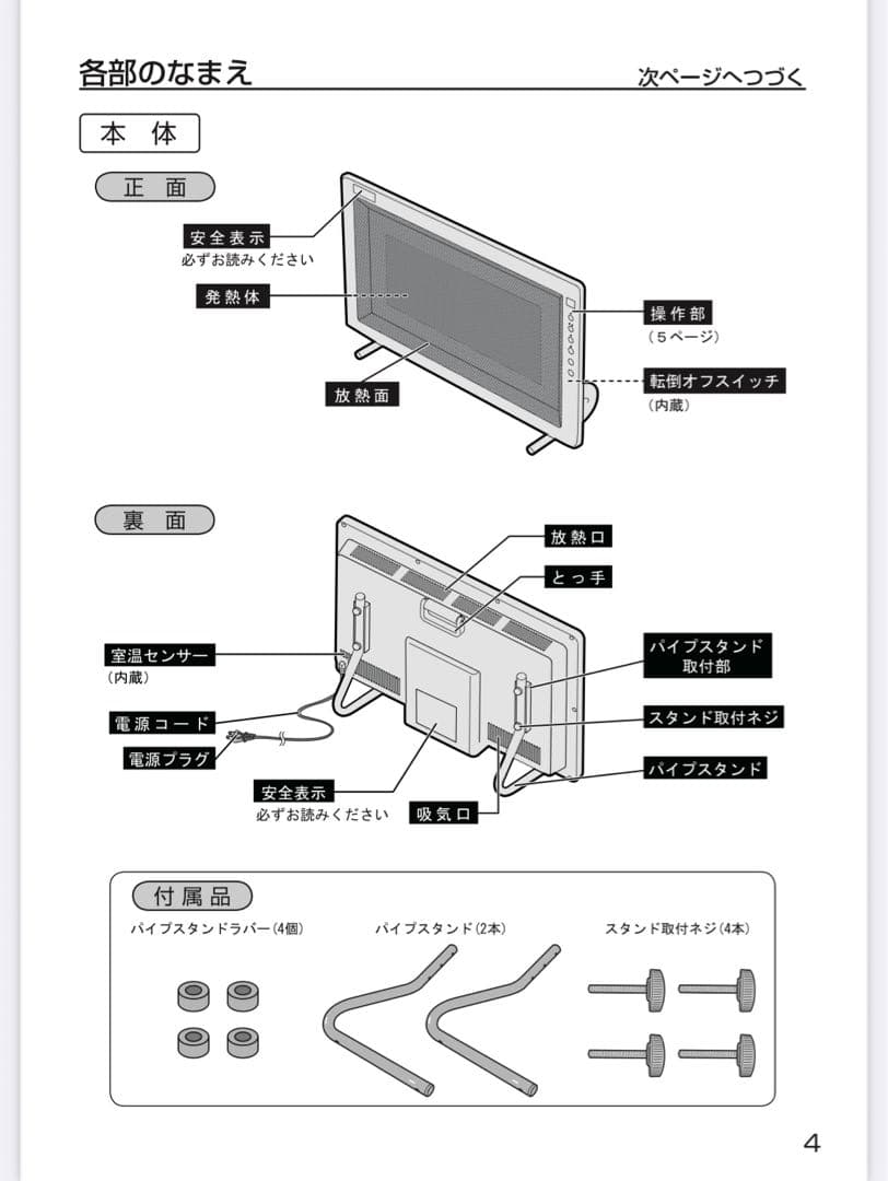 【新品：未使用】無印　遠赤外線パネルヒーター 　型番：ＰＨ‐ＭＪ１２００