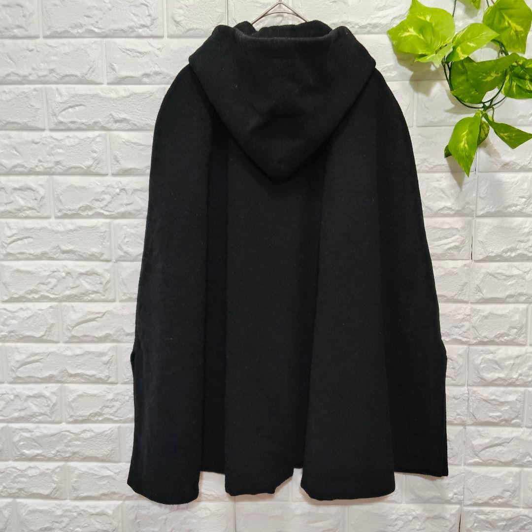 【希少】ジリ 日本製フード付き ブラック ケープ 無地 毛混 GIGLI
