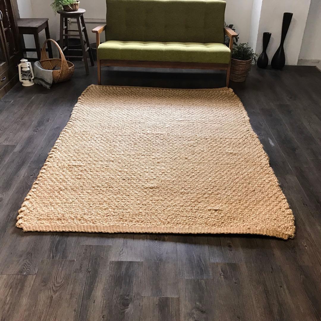 144x197cm ラグ ラグマット 麻 ジュート 夏用 天然素材 店舗使用可