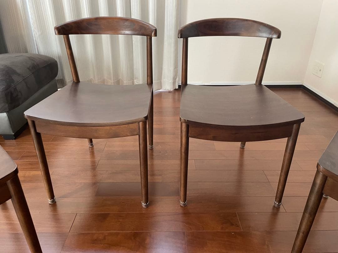 ダークブラウン 木製ダイニングチェア☆4☆送料込