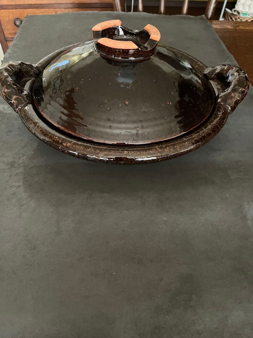 土楽窯　黒鍋　尺2寸（5〜6人用）