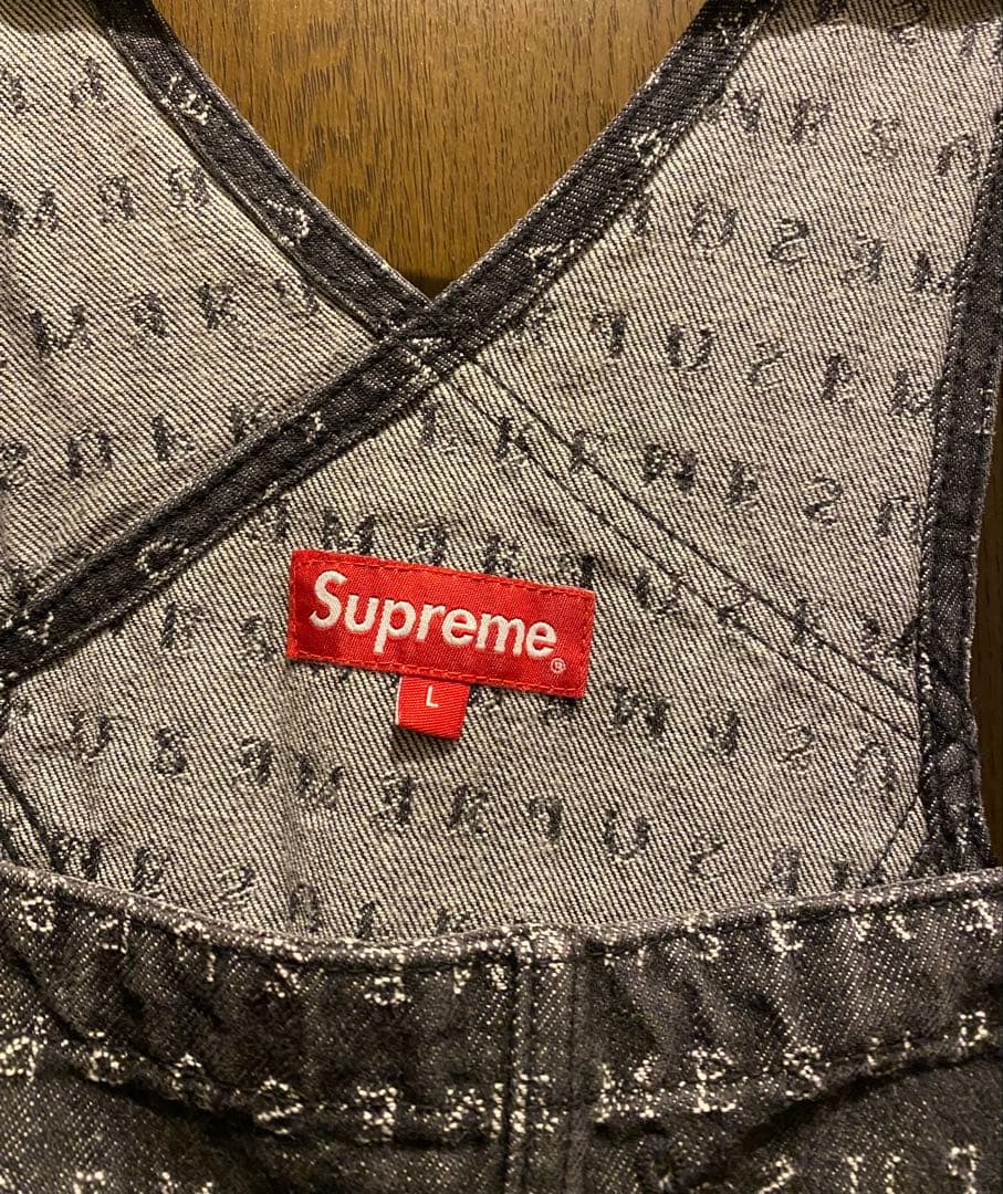 パンツ supreme jacquard logos denim overalls