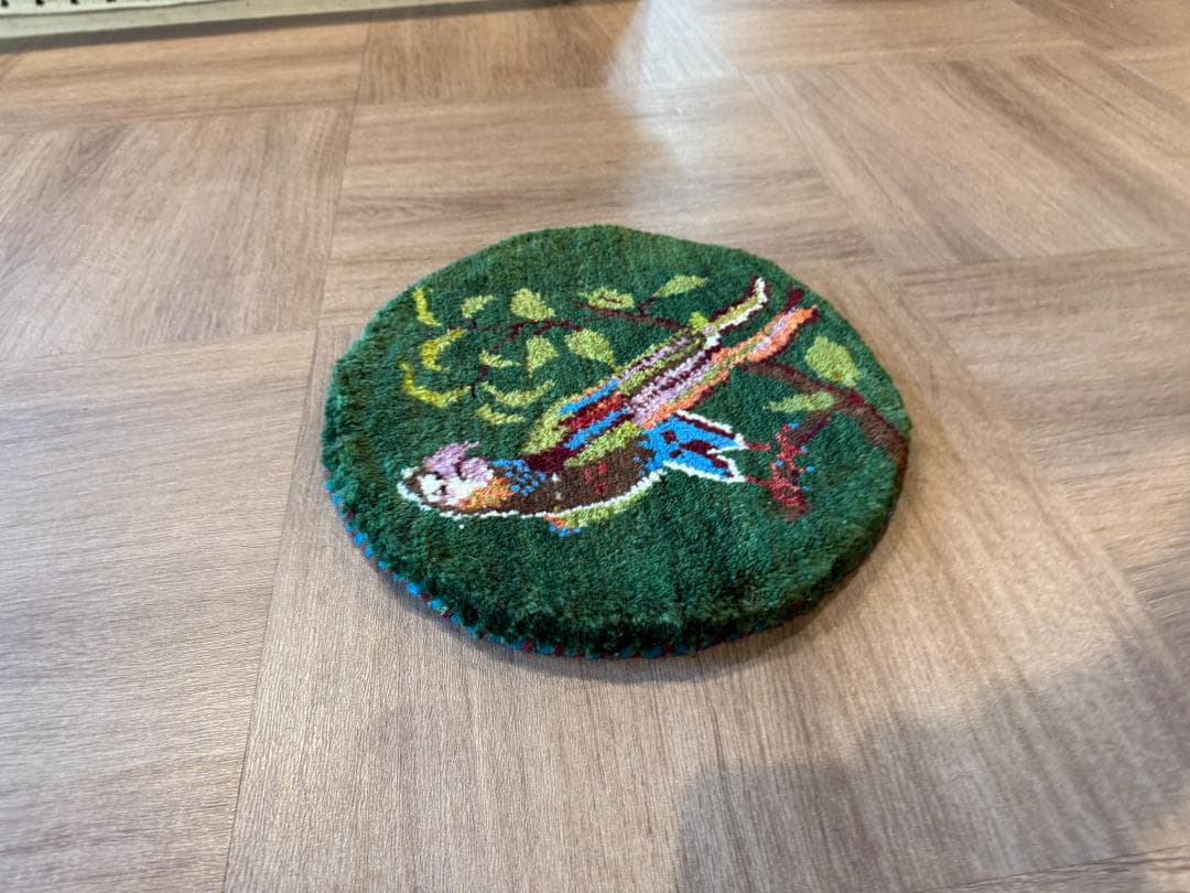 ペルシャギャッベ (ギャベ) チェアマット 46x40丸 ギャッベ ラグ