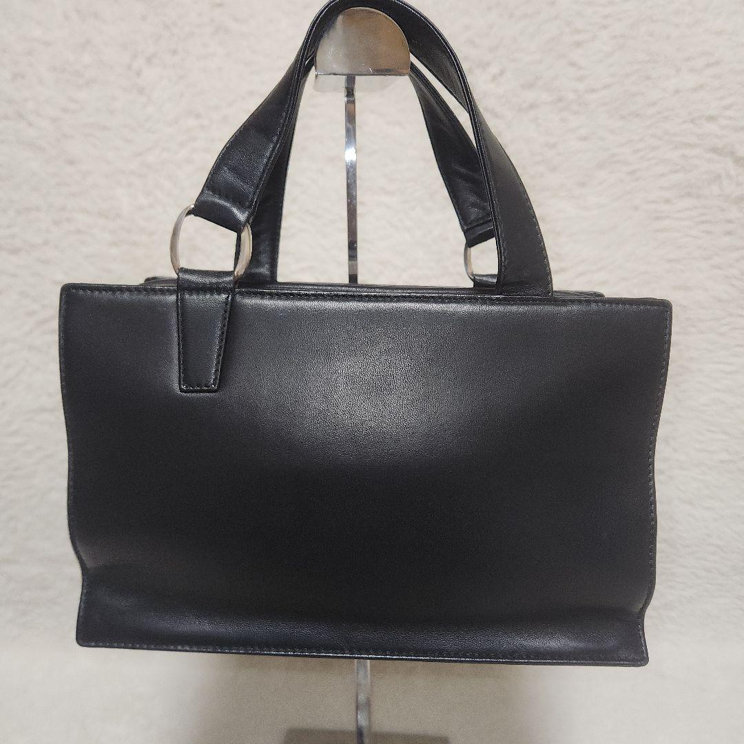 ロエベ　アナグラム　レザー　ブラック　ハンドバック