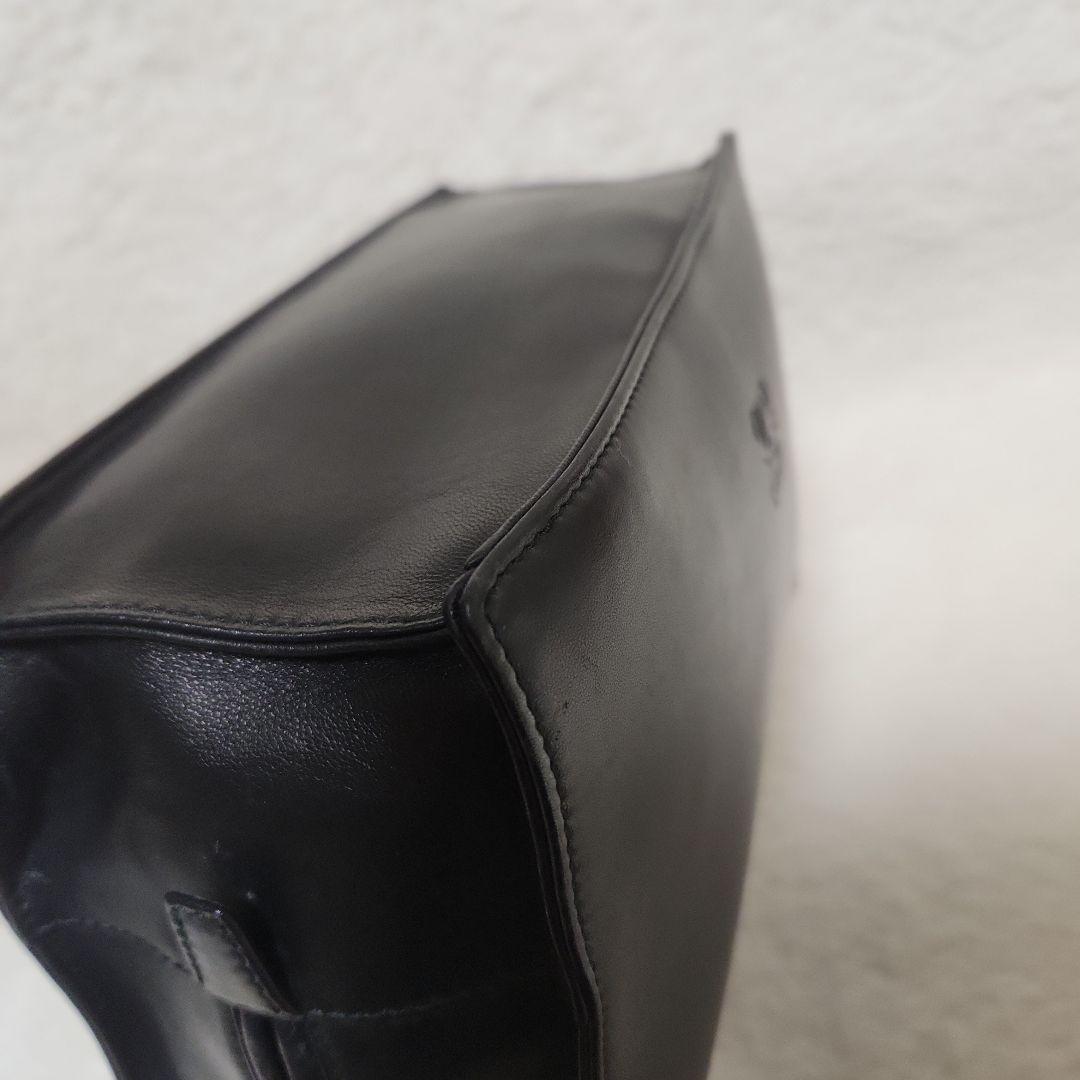 ロエベ　アナグラム　レザー　ブラック　ハンドバック