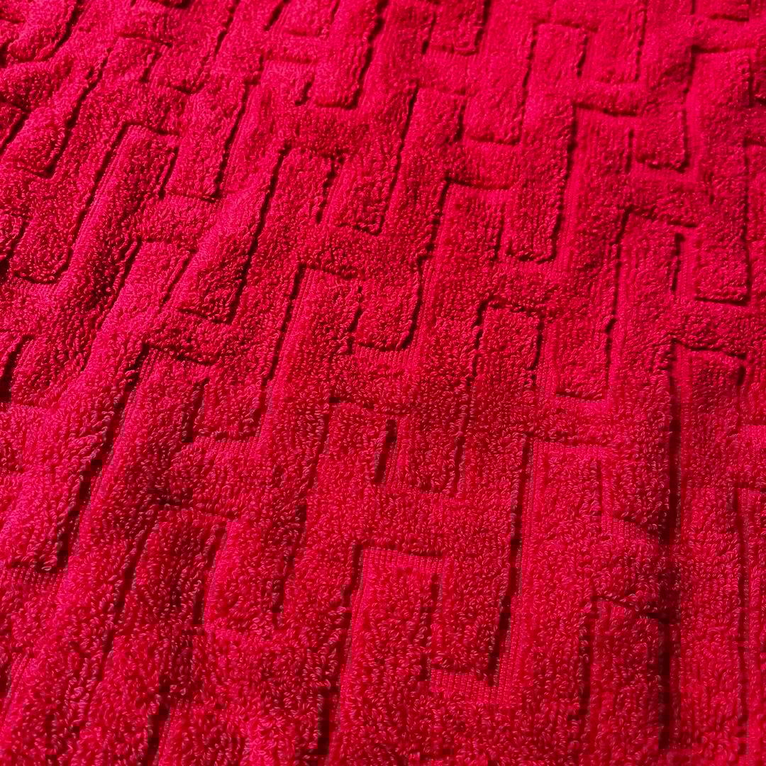 エルメス HERMES バスタオル フェイスタオル H柄 レッド系 未使用