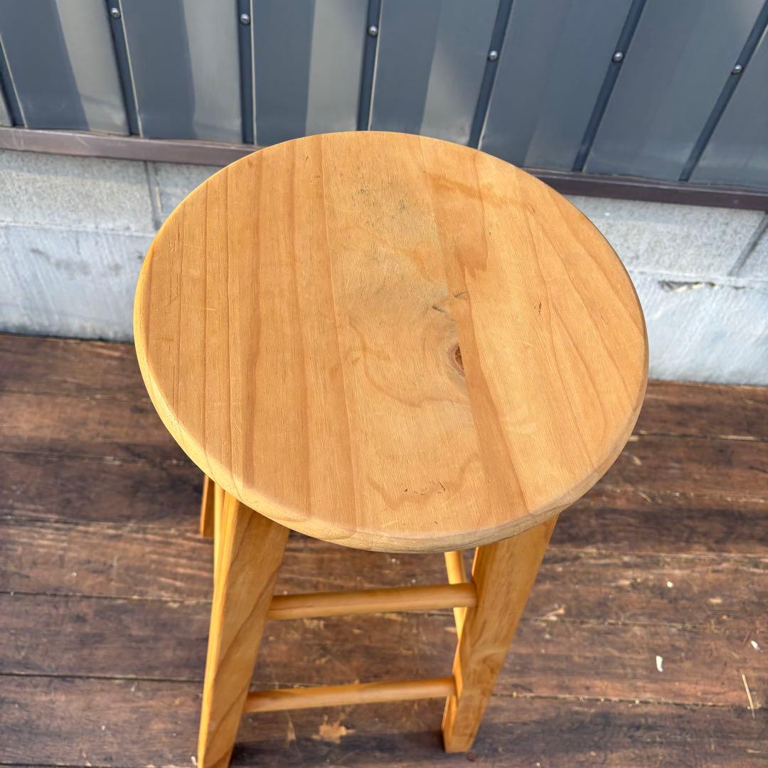 C3 北欧レトロ パイン材 木製カウンターテーブルドレッサー 鏡台スツールセット