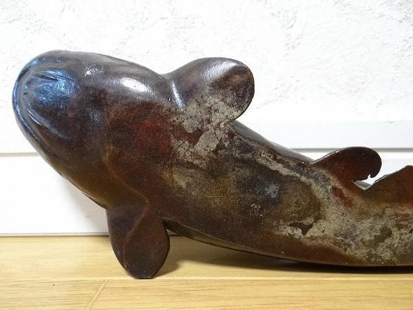 希少 アンティーク 杜六 ナマズ ブロンズ オブジェ 料亭 お店 縁起物 金運