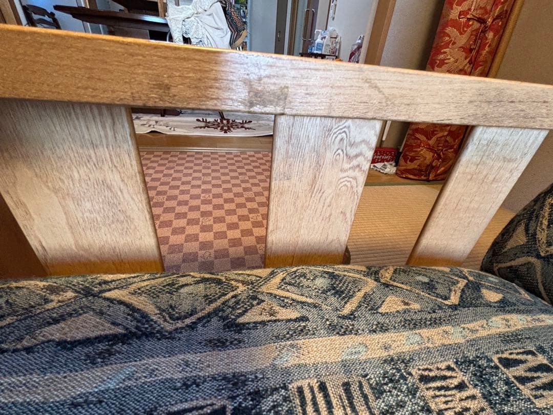 青と白の幾何学模様 2.3人掛けソファ