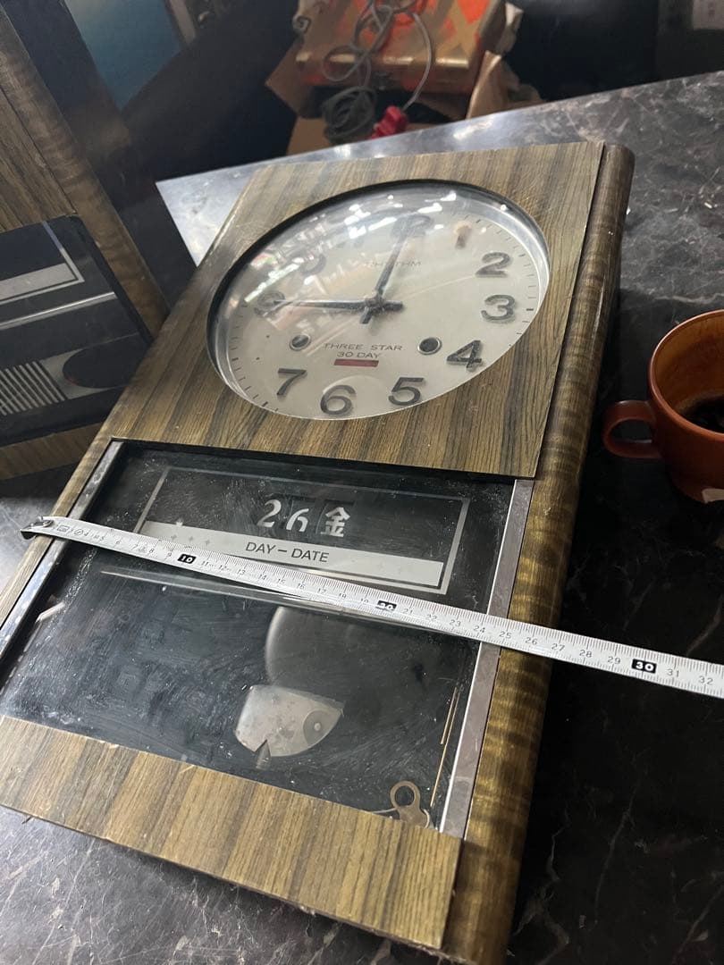 リズムゼンマイ掛け時計 リズムカレンダー付きゼンマイ掛け時計 柱時計