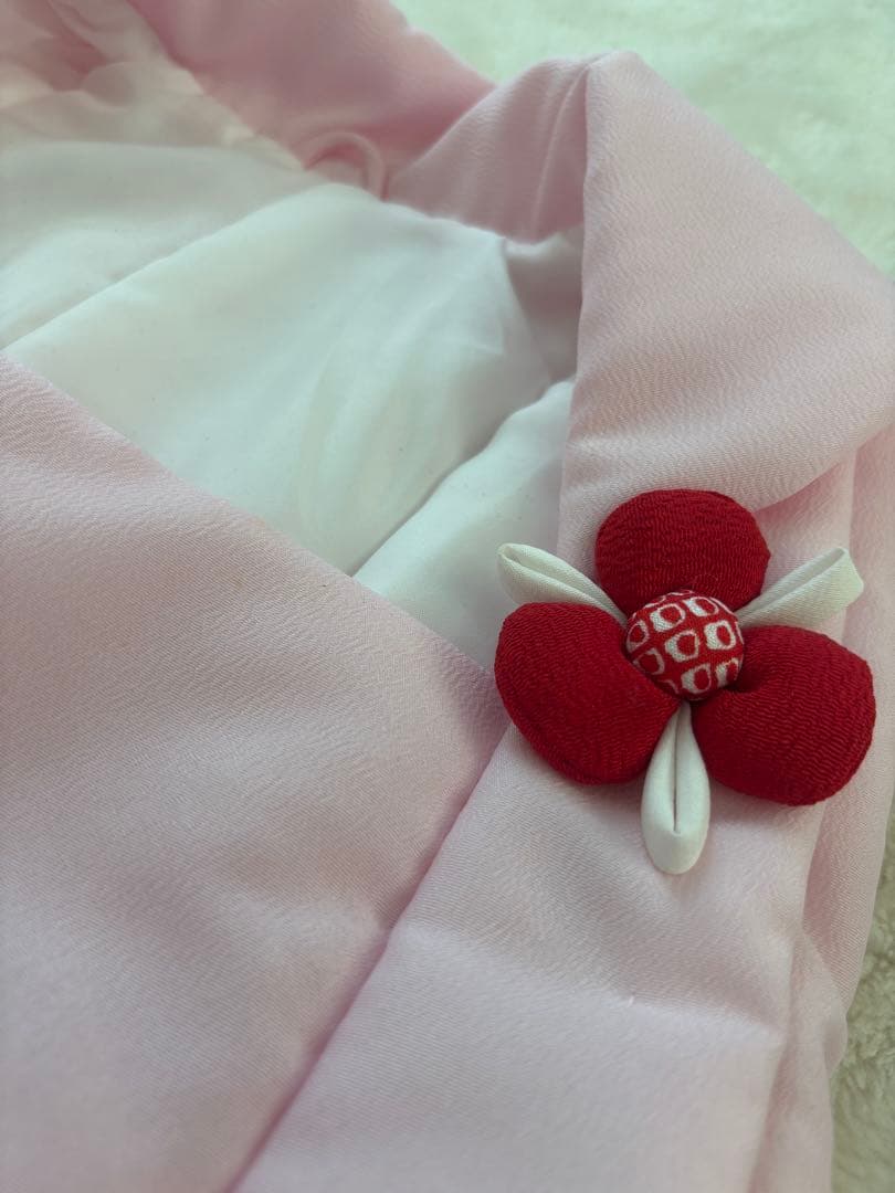 七五三用 花柄 ピンク 着物セット