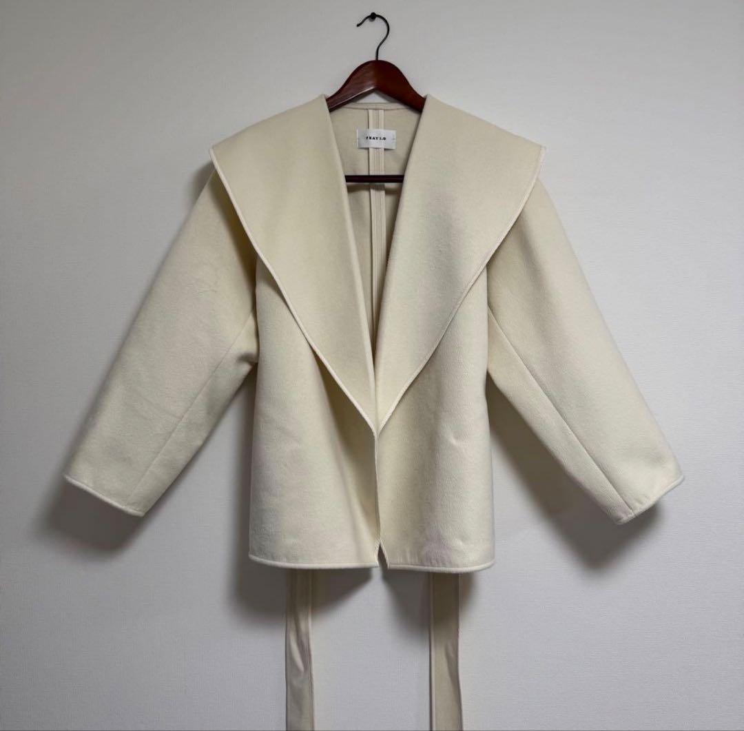 【新品】FRAY I.D リバーコート ビッグカラーショートホワイト